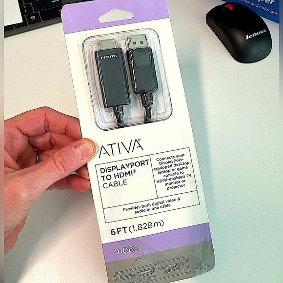 Ativa Other - *NIB* Ativa HDMI DisplayPort to HDMI Cable 6”